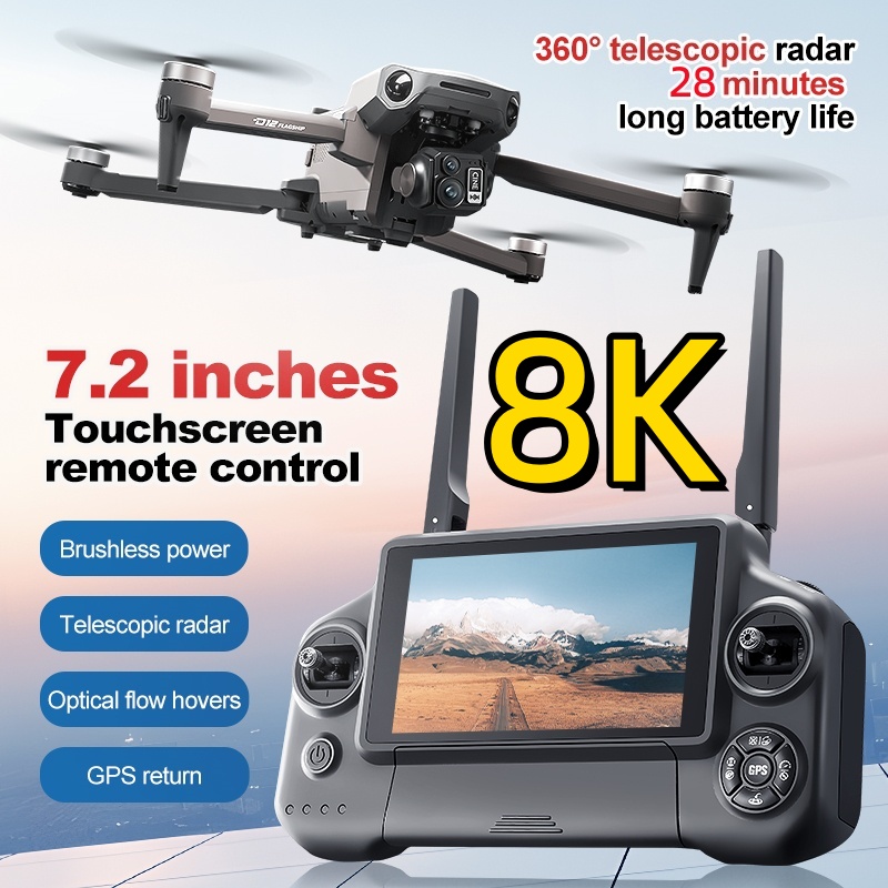 8K 3 Axis Gimbal Brushless 7.2 - đánh giá và giá Drone Controller Screen